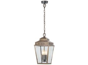 5024005376309 - Lighting MANSION-HOUSE8-BR Hängeleuchte Mansion House 3xE14 60W Altmessing Glas H57-895cm L22cm B22cm IP44 dimmbar höhenverstellbar - Elstead