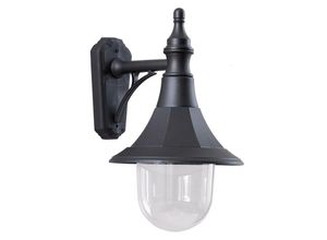 5024005377108 - Lighting shannon-down Wandleuchte Shannon 1xE27 100W Polymer Polycarbonat schwarz H41cm Ø25cm IP44 dimmbar - Elstead