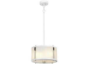 5024005377115 - Lighting DL-CORONA-2P-WPN Hängeleuchte Corona 2xE27 60W Stahl Nickel poliert Mattglas H192cm-1218cm Ø30cm dimmbar höhenverstellbar - Elstead