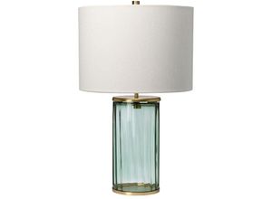 5024005382119 - Lighting qn-reno-green-ab quintiesse Tischleuchte Reno E27 1x40W Stahl Altmessing Kunstseide Origami H604cm Ø355cm mit Schalter - Elstead