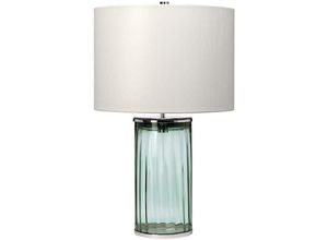 5024005382218 - Lighting qn-reno-green-pn quintiesse Tischleuchte Reno E27 1x40W Stahl Nickel poliert Kunstseide Origami Glas prismatisch grün H604cm Ø355cm mit