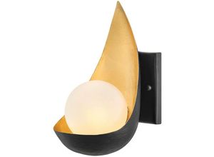 5024005383017 - Lighting QN-REN1 quintiesse Wandleuchte Ren G9 3W led 3000K Stahl mattschwarz & Gold  Faux Alabaster L165cm H254cm B14cm dimmbar - Elstead