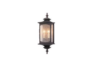 5024005385615 - Elstead - Lighting qn-market-square-m quintiesse Wandleuchte Market Square E14 2x40W IP44 Aluminium Bronze ölgerieben Blasenglas klar H483cm