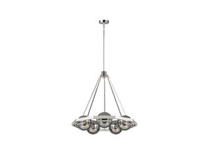 5024005388210 - Lighting QN-HARPER5 quintiesse Kronleuchter Harper E14 5x40W Stahl Nickel poliert Rauchglas plattiert H762cm Ø775cm dimmbar höhenverstellbar