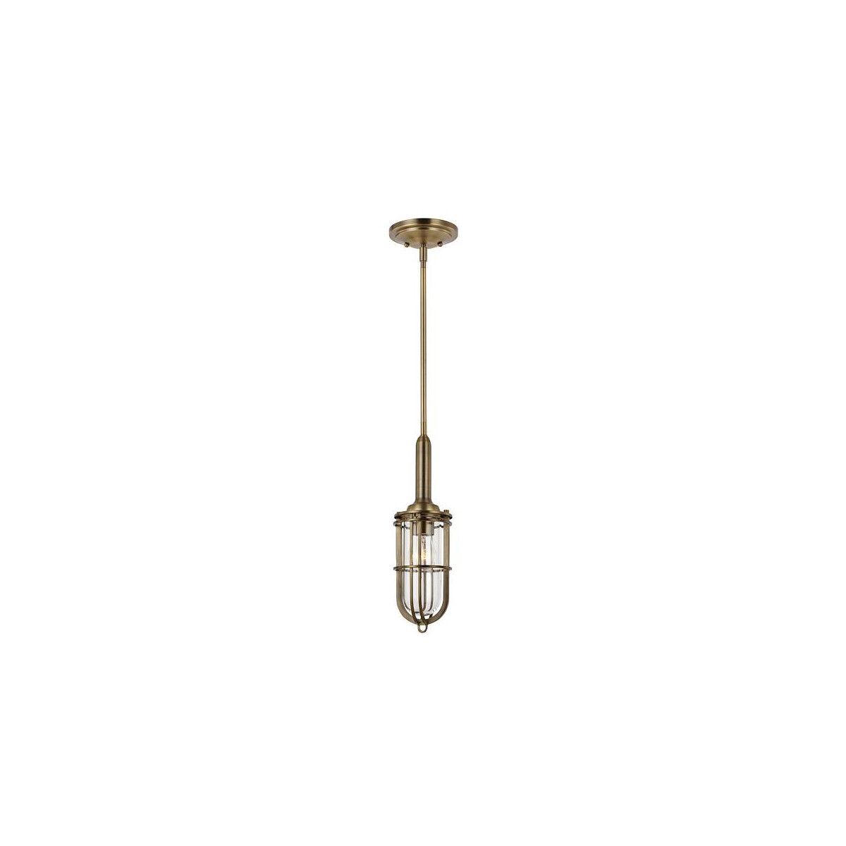 5024005389811 - Elstead - Lighting qn-urbanrest-mp quintiesse Hängeleuchte Urban Restoration E27 1x40W IP44 antik Messing dunkel Glas klar H453cm-152cm Ø14cm