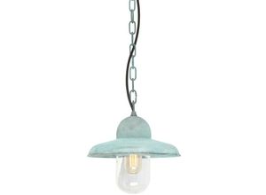 5024005393900 - Lighting somerton-ch-v Hängeleuchte Somerton 1xE27 100W Messing patina Glas H33-95cm Ø24cm IP44 dimmbar höhenverstellbar - Elstead