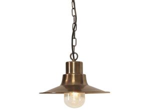 5024005394105 - Lighting sheldon-ch-br Hängeleuchte Somerton 1xE27 100W Altmessing H33-95cm Ø295cm IP44 dimmbar höhenverstellbar - Elstead