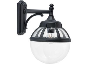 5024005394310 - Bologna Outdoor 1 Licht Down Globe Wandleuchte Schwarz IP54 E27 - Elstead