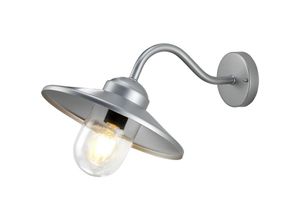 5024005395003 - Klampenborg - 1 Licht Outdoor Fisherman Dome Wandlaterne Licht Silber IP44 E27 - Elstead