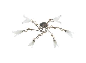 5024005413004 - Lighting FLY6-SF-BRZ-ANT Deckenleuchte Fly 6xG9 35W Stahl schwarz silber gold Glas H15cm Ø68cm 3000K - Elstead