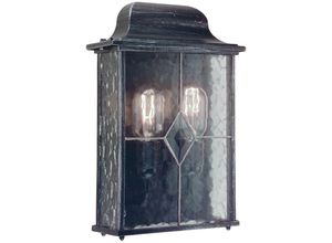 5024005432906 - Lighting WX7 Wandleuchte Wexford 2xE27 60W IP43 Metall schwarz   silber  Glas H338cm B221cm dimmbar - Elstead