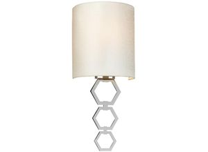 5024005435310 - Lighting clark-small-pc Wandleuchte Clark 1xE27 60W Stahl chrom poliert Kunstseide Elfenbein H474cm B19cm dimmbar - Elstead