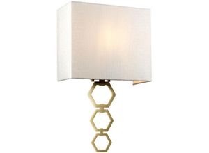 5024005436218 - Elstead - Ria Medium 1 Light Wandleuchte gealtertes Messing elfenbeinfarbener Kunstseidenschirm 5024005436218 - Elstead - Ria Medium 1 Light Wandleuchte gealtertes Messing elfenbeinfarbener Kunstseidenschirm