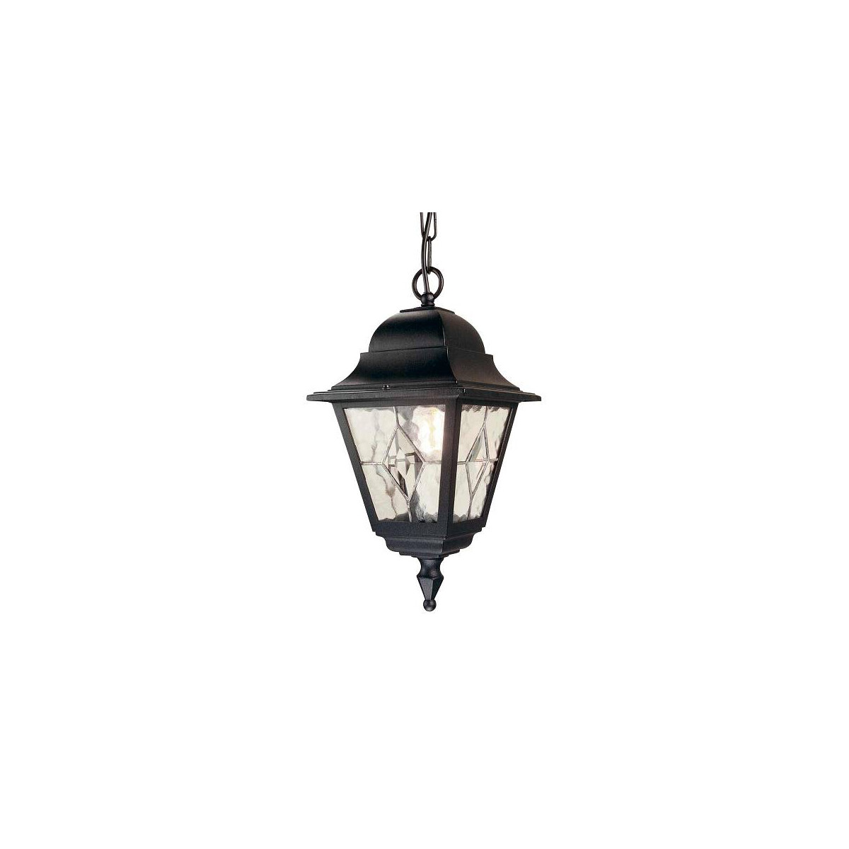 5024005438908 - Elstead Lighting NR9-BLK Hängeleuchte Norfolk 1xE27 100W Druckguss-Aluminium schwarz Glas H515-60cm Ø184cm IP43 dimmbar höhenverstellbar