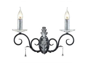 5024005445401 - Lighting AML2-BLK-SILVER Wandleuchte Amarilli 2xE14 60W Stahl schwarz   silber H29cm B37cm dimmbar - Elstead