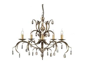 5024005446200 - Elstead - Lily - 5 Light Chandelier Metallic Bronze Blumenblätter Design