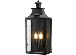 5024005459200 - Lighting kendal Wandleuchte Kendal 2xE14 60W H46cm B23cm Schmiedeeisen Altbronze Glas IP44 dimmbar - Elstead