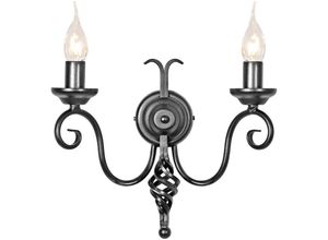 5024005466000 - Lighting HR2A-BLACK Wandleuchte Harlech 2xE14 60W Stahl schwarz H375cm B335cm dimmbar - Elstead