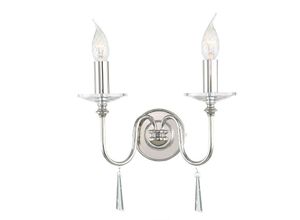 5024005476702 - Lighting FP2-POL-NICKEL Wandleuchte Finsbury Park 2xE14 60W Stahl Nickel poliert Glastropfen H23cm B30cm dimmbar - Elstead