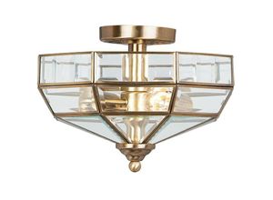 5024005484103 - Elstead Lighting OLD-PARK-AB Deckenleuchte Old Park 2xE27 60W antik Messing Glas H23cm Ø32cm dimmbar