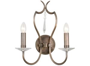 5024005491804 - Lighting 2-DB Wandleuchte Pimlico 2xE14 60W Messing dunkle Bronze Kristall H41cm B36cm dimmbar - Elstead 5024005491804 - Lighting 2-DB Wandleuchte Pimlico 2xE14 60W Messing dunkle Bronze Kristall H41cm B36cm dimmbar - Elstead