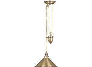 5024005492504 - Lighting pv-p-agb Hängeleuchte Provence 1xE27 100 Baustahl Altmessing H96cm-180cm Ø37cm dimmbar höhenverstellbar - Elstead