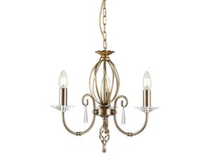 5024005510703 - Lighting AG3-AGED-BRASS Kronleuchter Aegean 3xE14 H42 Ø38 - Elstead