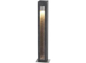 5024005524014 - Lighting parkstone-bol-a Wegeleuchte Parkstone 6W led IP55 Edelstahl Basalt Glas Basaltstein mit Edelstahl L12cm B16cm Ø16cm - Elstead