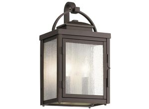 5024005571018 - Kl-carlson-m-rz Wandleuchte Carlson E14 40W IP44 Aluminium Bronze gerieben Glas klar B208cm Ø208cm dimmbar - Kichler