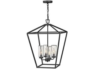 5024005575511 - Elstead - Lighting QN-ALFORD-PLACE-4P-MB quintiesse Hängeleuchte Alford Place E14 4x40W IP44 Aluminium schwarz Blasenglas klar H669-2323cm