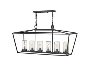 5024005575719 - Elstead - Lighting QN-ALFORD-PLACE-6P-MB quintiesse Hängeleuchte Alford Place E14 6x40W IP44 Aluminium schwarz Blasenglas klar H532-2168cm