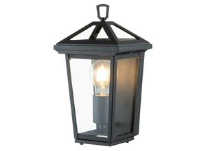 5024005575818 - Elstead - Lighting QN-ALFORD-PLACE7-S-MB quintiesse Wandleuchte Alford Place E27 1x40W IP44 Aluminium schwarz Glas klar H30cm B165cm dimmbar