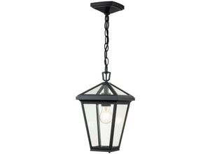 5024005576013 - Elstead Lighting QN-ALFORD-PLACE8-S-MB QUINTIESSE Hängeleuchte Alford Place E27 1x40W IP44 Aluminium schwarz Glas klar H355cm L203cm B203cm