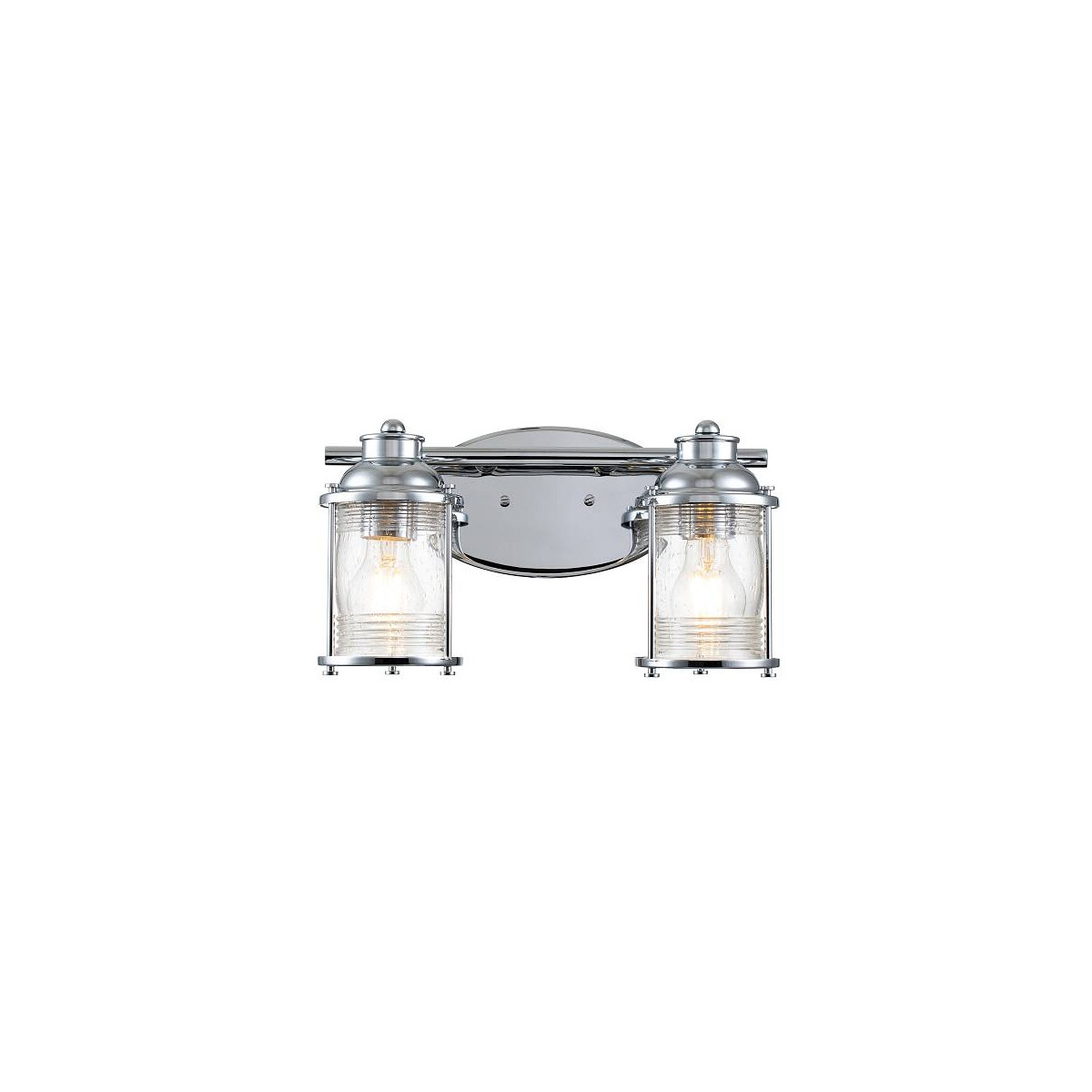 5024005577218 - Elstead - Lighting QN-ASHLANDBAY2-PC-BATH quintiesse Wandleuchte Ashland Bay E27 2x40W IP44 Chrom poliert geripptes Glas klar H206cm B362cm