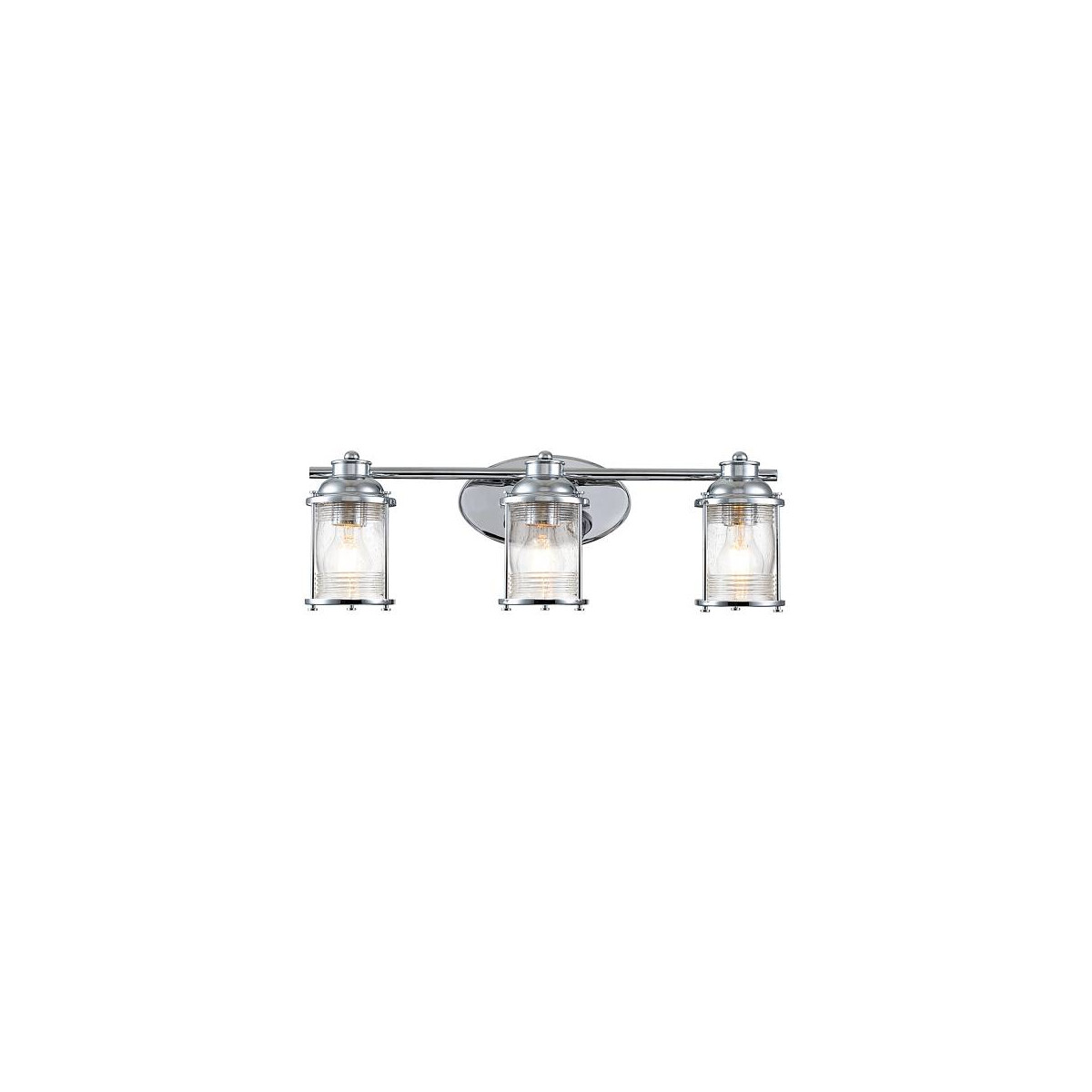 5024005577416 - Elstead Lighting QN-ASHLANDBAY3-PC-BATH QUINTIESSE Wandleuchte Ashland Bay E27 3x40W IP44 Chrom poliert geripptes Glas klar H206cm B61cm dimmbar