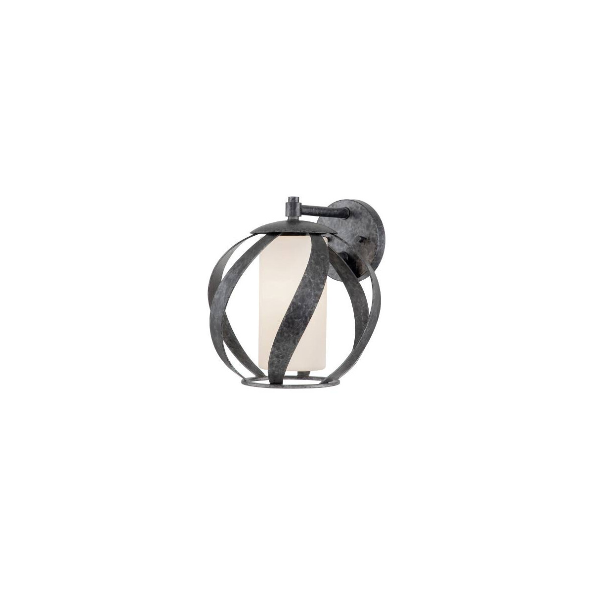 5024005577911 - Elstead Lighting QN-BLACKSMITH1-OBK QUINTIESSE Wandleuchte Blacksmith E27 1x40W IP44 Stahl altschwarz Opalglas satiniert H282cm B254cm dimmbar