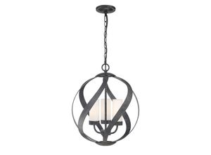 5024005578017 - Elstead - Lighting QN-BLACKSMITH-3P-OBK quintiesse Hängeleuchte Blacksmith E14 3x40W IP44 Stahl altschwarz Opalglas satiniert H564-3038cm Ø407cm