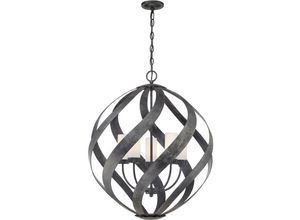 5024005578215 - Elstead - Lighting QN-BLACKSMITH-5P-OBK quintiesse Hängeleuchte Blacksmith E14 5x40W IP44 Stahl altschwarz Opalglas satiniert H855-3337cm Ø664cm