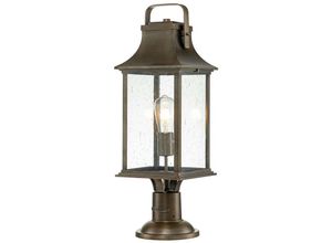 5024005581710 - Elstead - Lighting QN-GRANT3-L-BU quintiesse Wegeleuchte Grant E27 1x40W IP44 Aluminium Bronze brüniert Glas klar L216cm H648cm B216cm