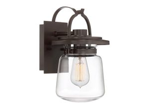 5024005586517 - Lighting qn-lasalle-s-wt quintiesse Wandleuchte Lasalle E27 1x40W IP44 Aluminium Bronze Glas klar H296cm B178cm dimmbar - Elstead