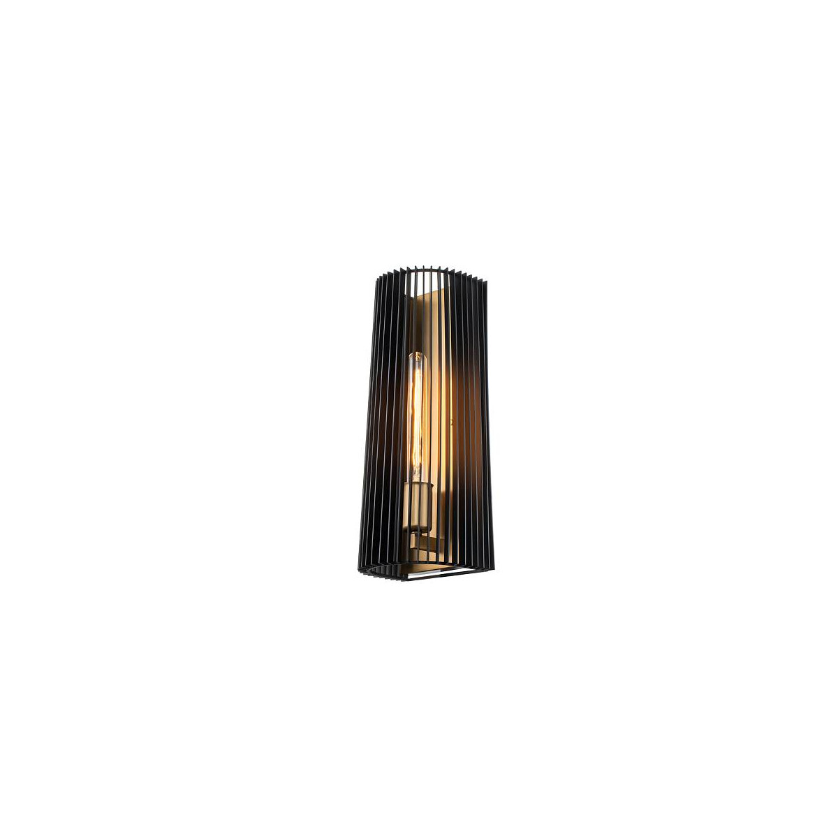 5024005586616 - Lighting QN-LINARA1-BK quintiesse Wandleuchte Linara E27 1x40W Stahl Messing schwarz H432cm B184cm dimmbar - Elstead