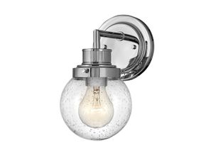 5024005588214 - Lighting QN-POPPY1-PC-BATH quintiesse Wandleuchte Poppy E27 1x40W IP44 Stahl Chrom poliert Blasenglas klar H237cm B13cm dimmbar - Elstead