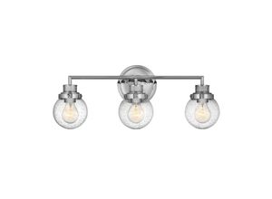 5024005588610 - Lighting QN-POPPY3-PC-BATH quintiesse Wandleuchte Poppy E27 3x40W IP44 Stahl Chrom poliert Blasenglas klar H25cm B615cm dimmbar - Elstead