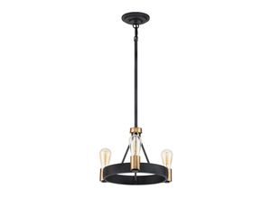 5024005589815 - Lighting QN-SILAS-3P-DZ quintiesse Hängeleuchte Silas E27 3x40W Stahl Altzink & Messing H413cm-1175cm Ø422cm dimmbar höhenverstellbar - Elstead