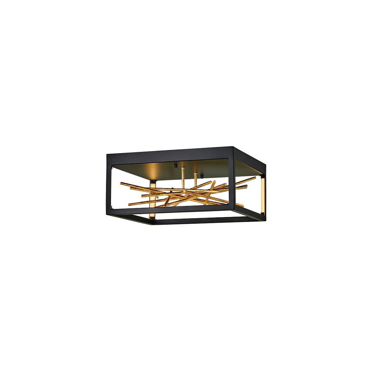 5024005590910 - Lighting qn-styx-led-f-bg quintiesse Deckenleuchte Styx led 8W 3000K Stahl schwarz vergoldet L46cm H22cm B46cm - Elstead