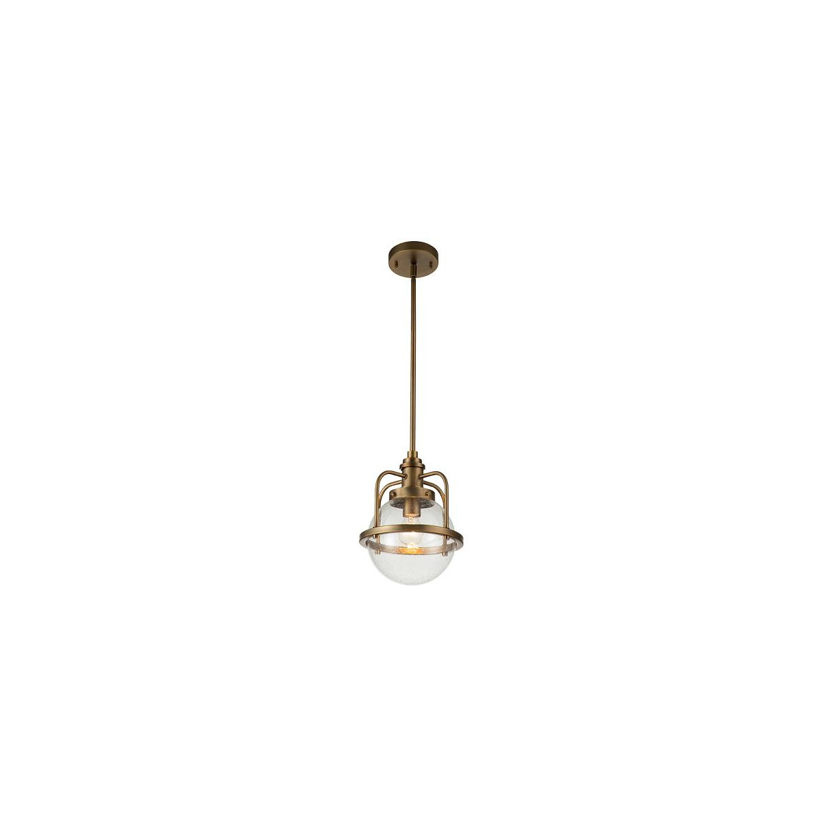 5024005591917 - Lighting qn-triocent-p-nbr quintiesse Hängeleuchte Triocent E27 1x40W IP44 Naturmessing Glas klar H31cm Ø24cm dimmbar höhenverstellbar - Elstead