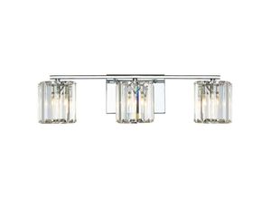 5024005594314 - QZ-DIVINE3-PC-BATH Badezimmerleuchte Divine G9 led 35W IP44 Stahl Kristall & Glas Chrom poliert L152cm B578cm Ø578cm - Quoizel