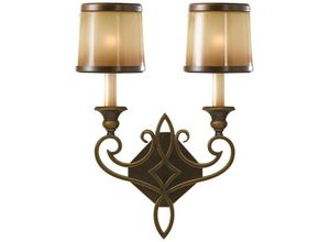 5024005605409 - Elstead - Feiss FE-JUSTINE2-B Wandleuchte Justine 2xE14 60W Eisen Astral Bronze Glas H435cm B337cm dimmbar