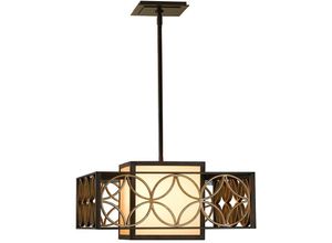 5024005608707 - Feiss FE-REMY-P-B Hängeleuchte Remy 1xE27 100W Heritage Bronze Parissiene Gold  creme H371-174cm Ø533cm dimmbar höhenverstellbar