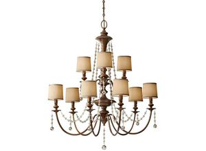 5024005609100 - Elstead - Chandelier with Shades 9x E14 Light Firenze Gold Kronleuchter mit Schirmen 9x E14 Light Firenze Gold